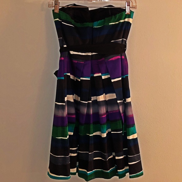 Watercolor Striped Strapless Dress - Picture 2 of 3